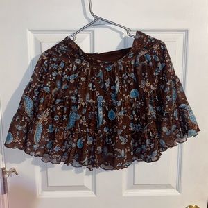 George blue & brown paisley skirt